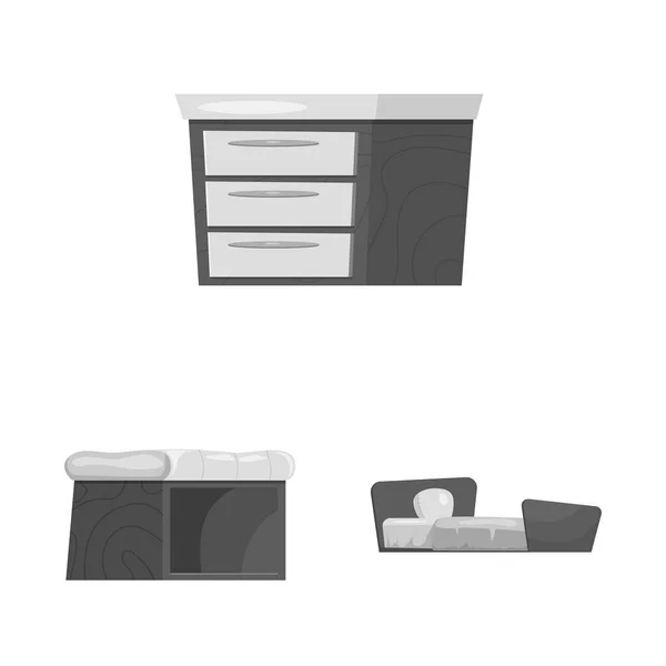 Conception vectorielle de meubles et icône de l'appartement. Collection de meubles et de la maison stock symbole pour le web . — Image vectorielle