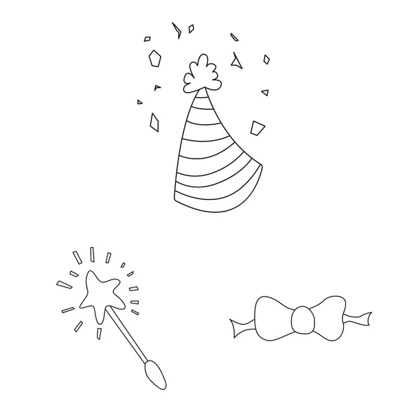 Objeto aislado de fiesta y logo de cumpleaños. Conjunto de fiesta y celebración símbolo de stock para web . — Archivo Imágenes Vectoriales