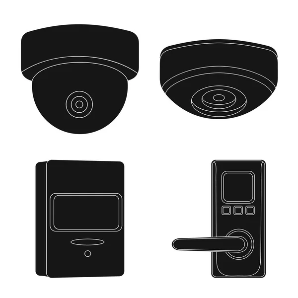 Vector ontwerp van cctv en camera icoon. Collectie van cctv en systeem aandelensymbool voor web. — Stockvector