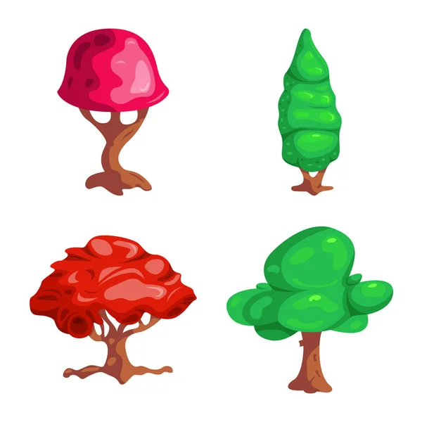 Obiectul izolat al copacului și al semnului naturii. Set de pictogramă vectorială copac și coroană pentru stoc . — Vector de stoc