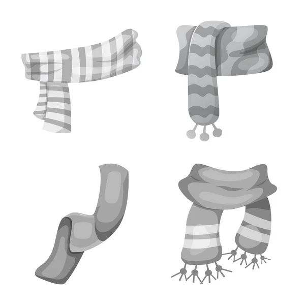 Векторная иллюстрация логотипа шарфа и платка. Коллекция шарфов и аксессуаров . — стоковый вектор