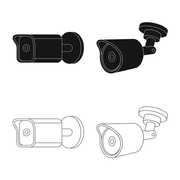 Diseño vectorial de cctv e icono de la cámara. Colección de cctv y vector de sistema icono para stock . — Archivo Imágenes Vectoriales