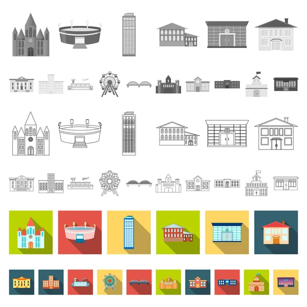 Iconos planos de reparación de edificios en colección de conjuntos para diseño.Material de construcción y herramientas vector símbolo stock web ilustración . — Vector de stock