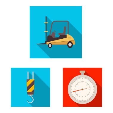 Eşya ve kargo simge vektör tasarımı. Ürünler ve ambar hisse senedi simgesi için web topluluğu.
