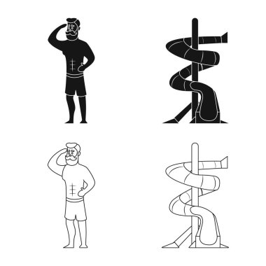 Havuzu ve yüzme logo vektör tasarımı. Havuzu ve etkinlik hisse senedi simgesi için web topluluğu.