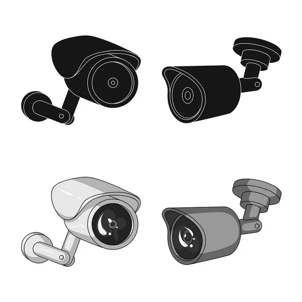 Objeto aislado de cctv y símbolo de la cámara. Colección de cctv y vector de sistema icono para stock . — Archivo Imágenes Vectoriales