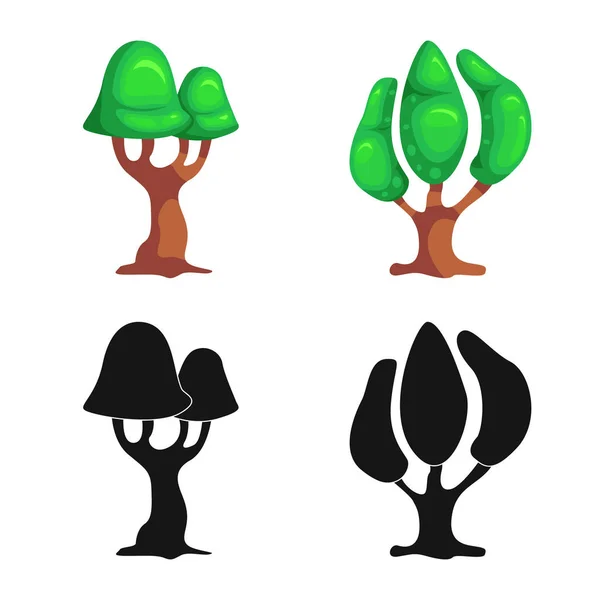Illustrazione vettoriale dell'icona dell'albero e della natura. Serie di albero e corona stock vettoriale illustrazione . — Vettoriale Stock