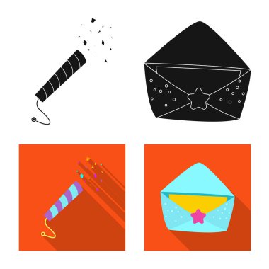 Parti ve Doğum işareti yalıtılmış nesne. Web için kutlama ve parti hisse senedi simgesi kümesi.