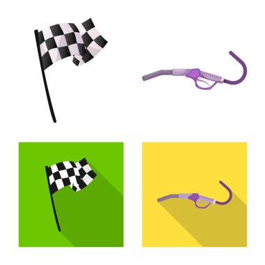 Araba ve ralli simgesi yalıtılmış nesne. Araba ve yarış hisse senedi vektör çizim seti.