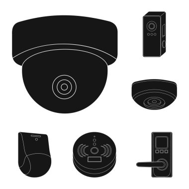 Cctv ve kamera işareti vektör Illustration. Cctv ve sistem stok vektör çizim seti.