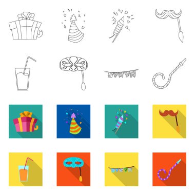 Parti ve Doğum işareti vektör Illustration. Parti ve kutlama hisse senedi simgesi için web topluluğu.