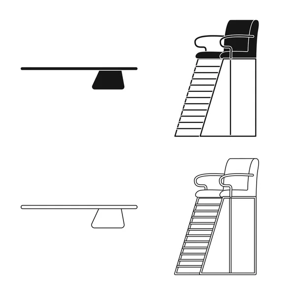 Illustration vectorielle de la piscine et symbole de natation. Ensemble d'icône de piscine et vecteur d'activité pour stock . — Image vectorielle