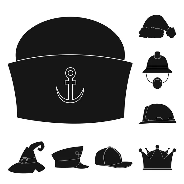Isolated object of headgear and cap symbol. Collection of headgear and accessory vector icon for stock. — Stock Vector