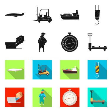 Mal ve kargo simge vektör Illustration. Ürünler ve hisse senedi için ambar vektör simge koleksiyonu.