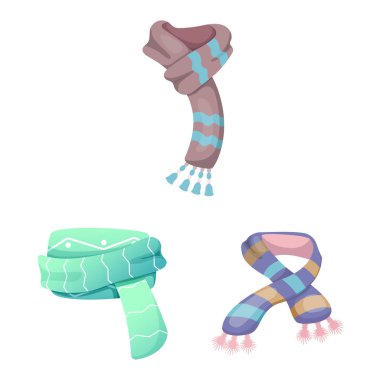 Vektör tasarımı eşarp ve şal sembolü. Eşarp ve aksesuar hisse senedi vektör çizim.