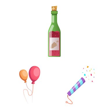 Parti ve Doğum günü logo vektör Illustration. Parti ve kutlama hisse senedi simgesi için web topluluğu.