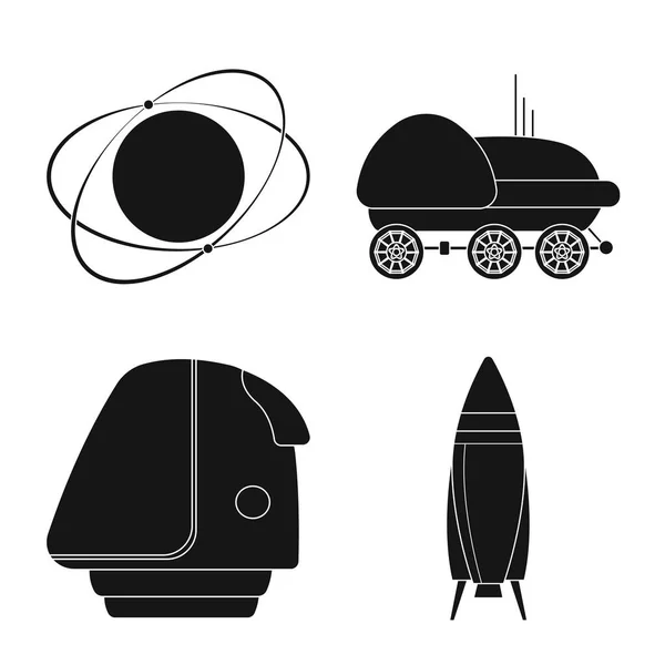 Diseño vectorial de marte y logo espacial. Colección de marte y planeta vector icono para stock . — Vector de stock