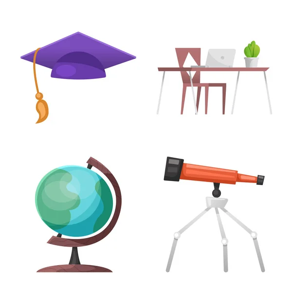 Векторное проектирование иконы образования и обучения. Набор образовательных и школьных символов для интернета . — стоковый вектор
