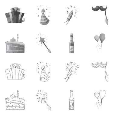 Parti ve Doğum günü simge vektör Illustration. Hisse senedi için kutlama ve parti vektör simge topluluğu.