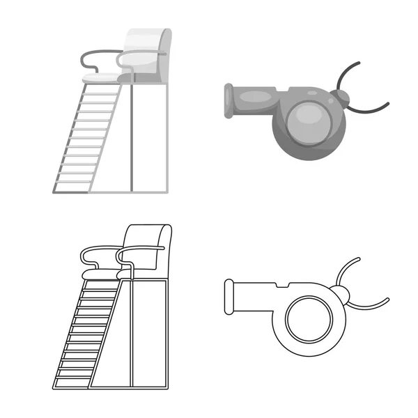 Ilustração vetorial de piscina e símbolo de natação. Coleção de piscina e símbolo de estoque de atividade para web . — Vetor de Stock