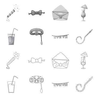 Parti ve Doğum işareti vektör Illustration. Hisse senedi için kutlama ve parti vektör simge kümesi.