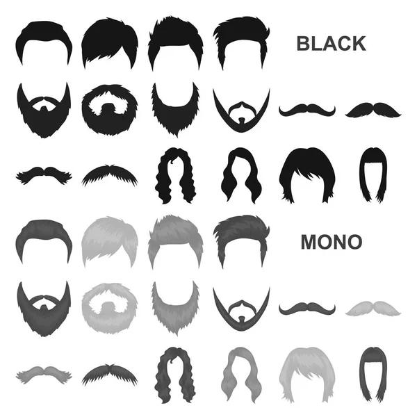 Usy I Borody Pricheski Chernye Ikonki V Kollekcii Naborov Dlya Dizajna Stilnye Strizhki Vektor Simvol Akcij Veb Illyustraciya Vektornoe Izobrazhenie C Pandavector 211655388