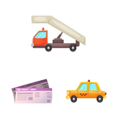 Havaalanı ve uçak simge vektör Illustration. Havaalanı ve uçak hisse senedi simgesi için web topluluğu.