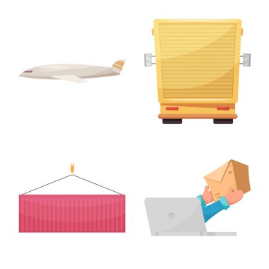 Mal ve kargo simge vektör Illustration. Ürünler ve ambar stok vektör çizim koleksiyonu.