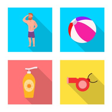 Yalıtılmış nesne havuzu ve yüzme sembolü. Havuzu ve etkinlik hisse senedi vektör çizim seti.