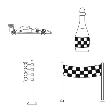 Araba ve ralli logosu yalıtılmış nesne. Araba ve yarış hisse senedi simgesi için web topluluğu.