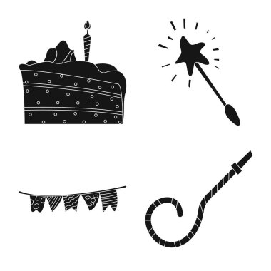 Parti ve Doğum günü logo vektör Illustration. Parti ve kutlama hisse senedi simgesi için web topluluğu.