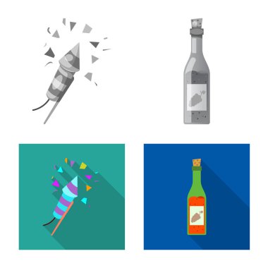 Parti ve Doğum işareti vektör tasarımı. Web için kutlama ve parti hisse senedi simgesi kümesi.