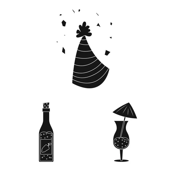 パーティーと誕生日のシンボルのベクター デザイン。パーティやお祝いの株式ベクトル図のセット. — ストックベクタ
