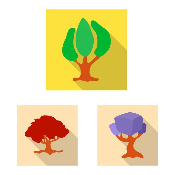 Objet isolé de l'arbre et logo de la nature. Jeu d'icônes vectorielles arbre et couronne pour stock . — Image vectorielle