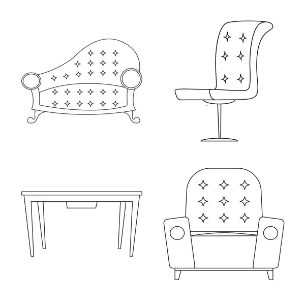 가구와 아파트 상징의 벡터 디자인입니다. 가구와 웹에 대 한 홈 주식 기호 세트. — 스톡 벡터