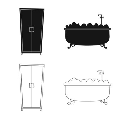 İzole işareti mobilya ve daire nesne. Mobilya ve ev hisse senedi simgesi web için set.