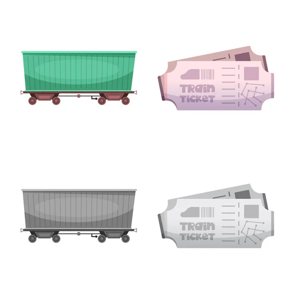 Geïsoleerde Object Van Trein Station Logo Collectie Van Trein Ticket — Stockvector