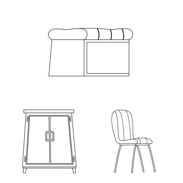 Conception vectorielle de meubles et logo de l'appartement. Collection de meubles et icône vectorielle maison pour stock . — Image vectorielle