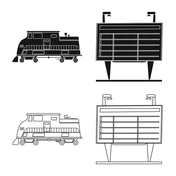 Objet Isolé Panneau Train Gare Jeu Illustration Vectorielle Stock Trains — Image vectorielle