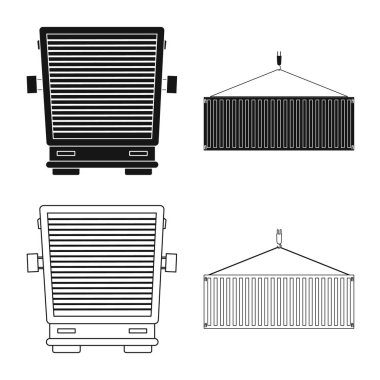 Yalıtılmış nesne mal ve kargo işareti. Ürünler ve hisse senedi için ambar vektör simge kümesi.