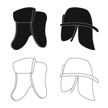 Şapkalar ve kap sembolü yalıtılmış nesne. Hisse senedi için başlıklar ve şapkalar vektör simge topluluğu.