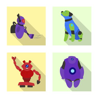 Robot ve fabrika simge vektör tasarımı. Robot ve uzay hisse senedi simgesi için web topluluğu.