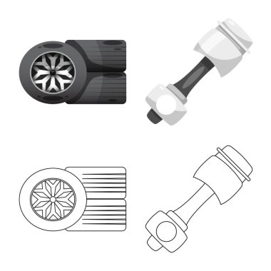 Araba ve ralli sembolü yalıtılmış nesne. Araba ve yarış hisse senedi simgesi için web topluluğu.