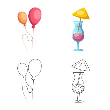 Parti ve Doğum günü simge vektör Illustration. Parti ve kutlama hisse senedi vektör çizim seti.