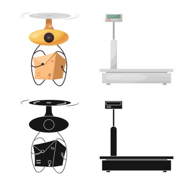 Yalıtılmış nesne mal ve kargo işareti. Ürünler ve hisse senedi için ambar vektör simge koleksiyonu.