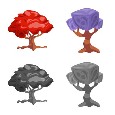 Ağaç ve doğa logo vektör Illustration. Ağaç ve taç hisse senedi simgesi için web topluluğu.