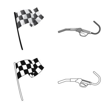 Araba ve ralli simge vektör Illustration. Araba ve yarış hisse senedi vektör çizim topluluğu.