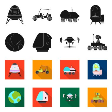 Mars'ın tasarım vektör ve işareti alanı. Mars ve dünya hisse senedi vektör çizim.