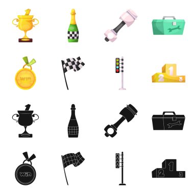 Araba ve ralli simge vektör Illustration. Araba ve yarış hisse senedi vektör çizim topluluğu.