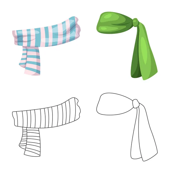 Vector ontwerp van pictogram sjaal en sjaal. Set van sjaal en accessoire vector pictogram voor voorraad. — Stockvector